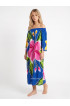 Hand Painted Rayon Off Shoulder Dress Hand Painted Rayon Off Shoulder Dress